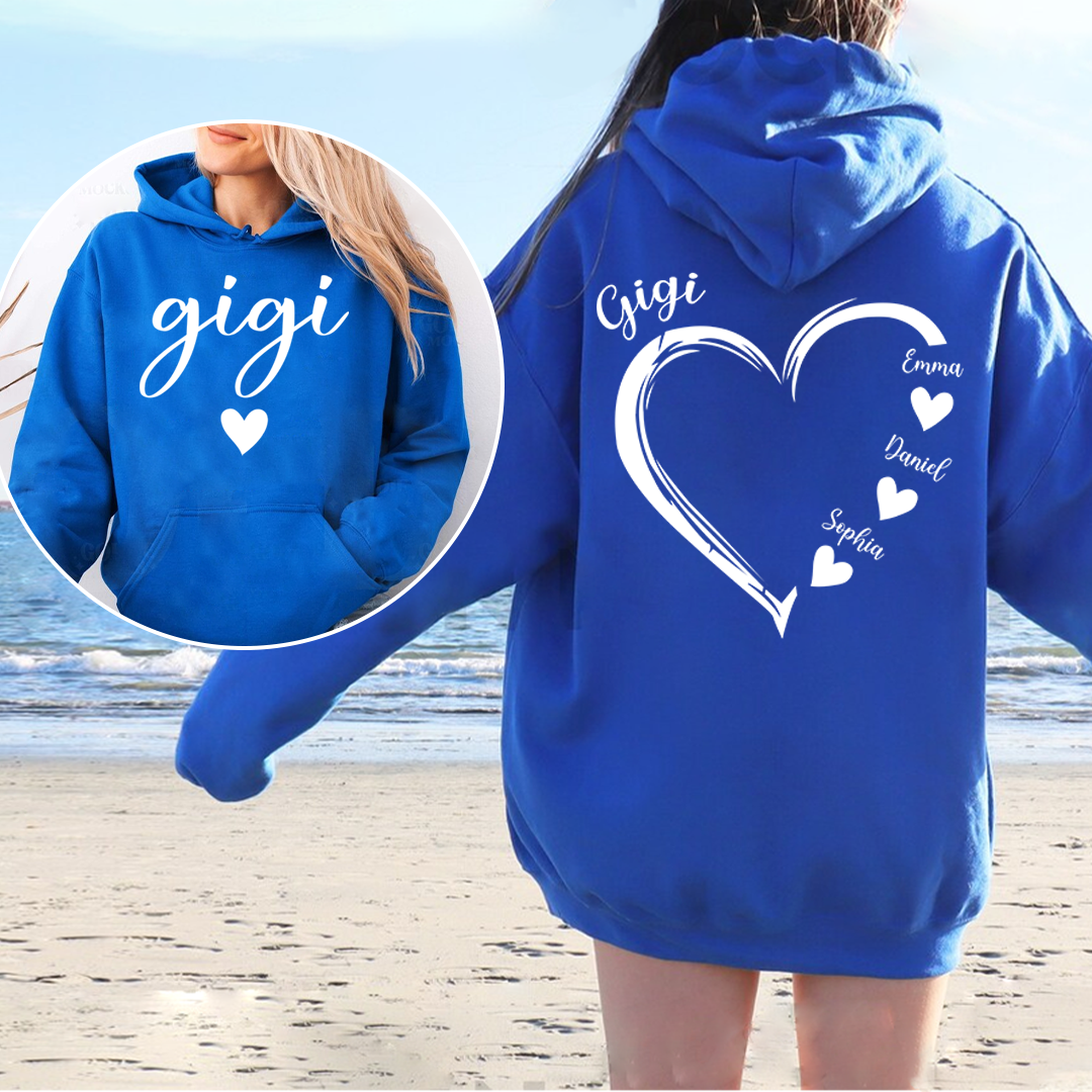 Grandma And Grandkids Heart Personalize Sweatshirt Mix