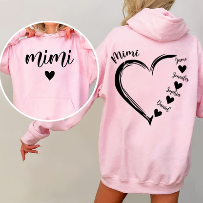 Grandma And Grandkids Heart Personalize Sweatshirt Mix