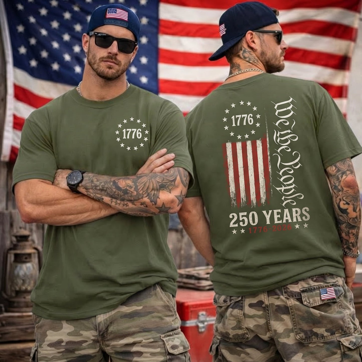 We The People 250 Years Anniversary Hoodie, Patriotic USA Flag Graphic Sweatshirt, America 1776-2026 Independence Day Pullover