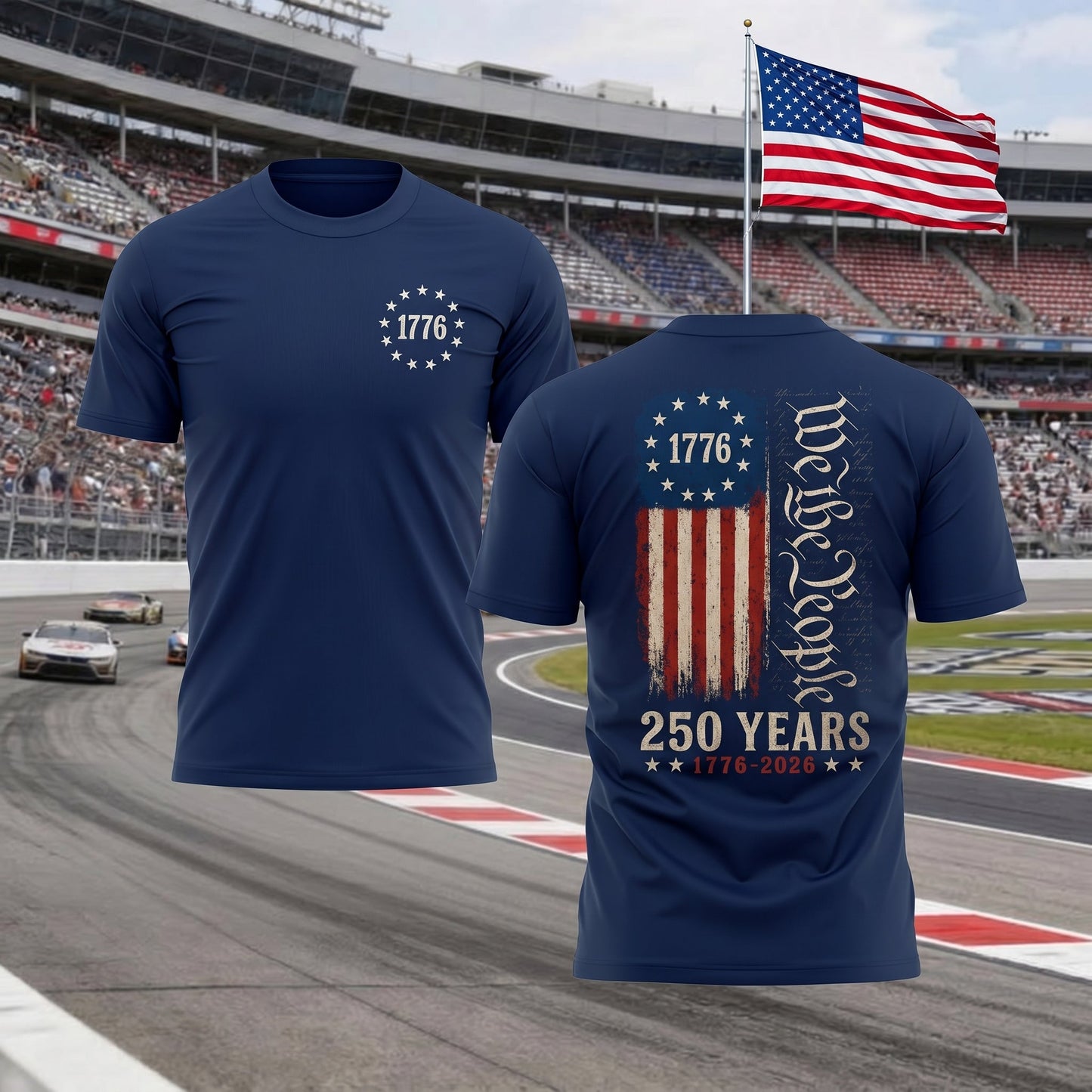 We The People 250 Years Shirt, Patriotic USA Flag Graphic Tee, America 1776 2026 Independence Day Apparel