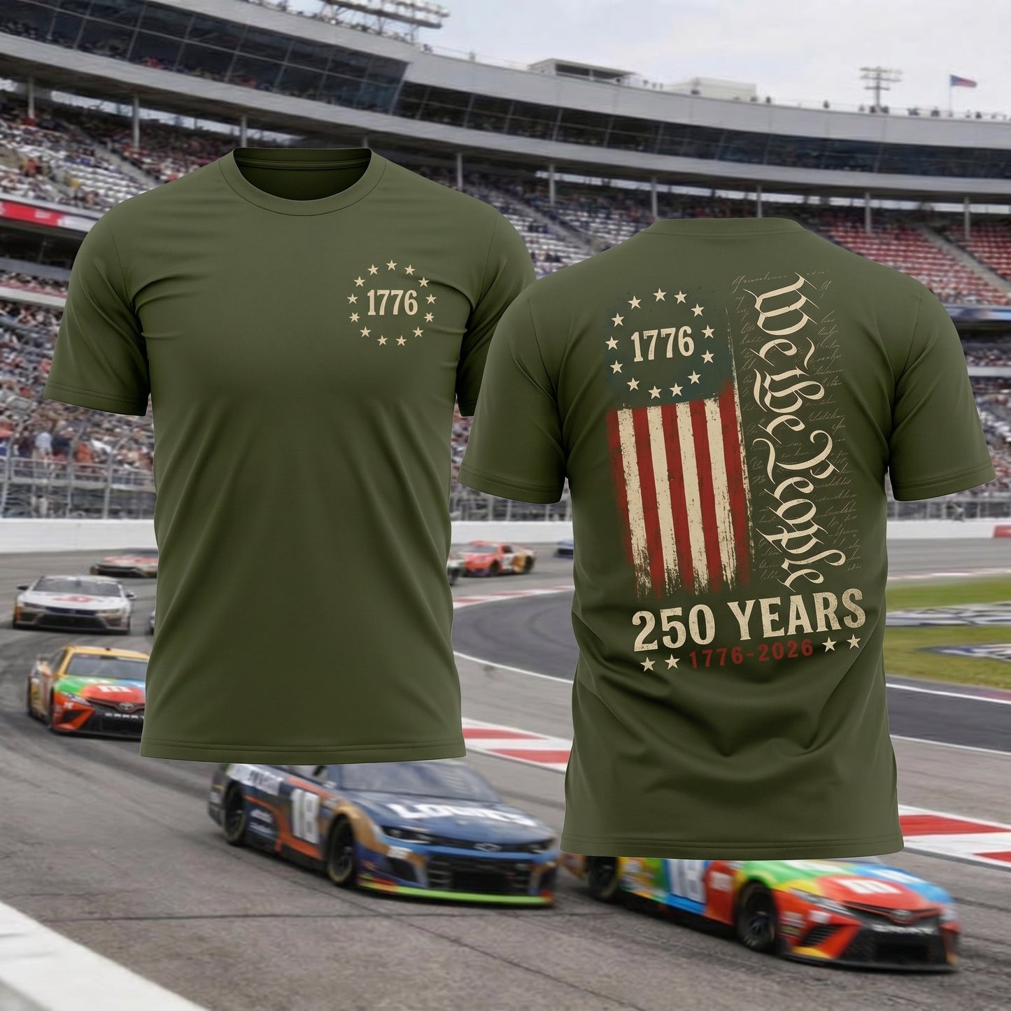 We The People 250 Years Shirt, Patriotic USA Flag Graphic Tee, America 1776 2026 Independence Day Apparel