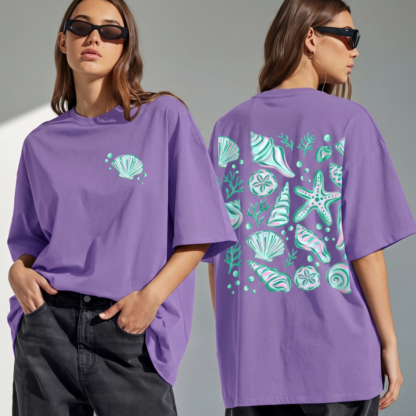 The Y2K Ocean Treasures Front & Back Print TShirt