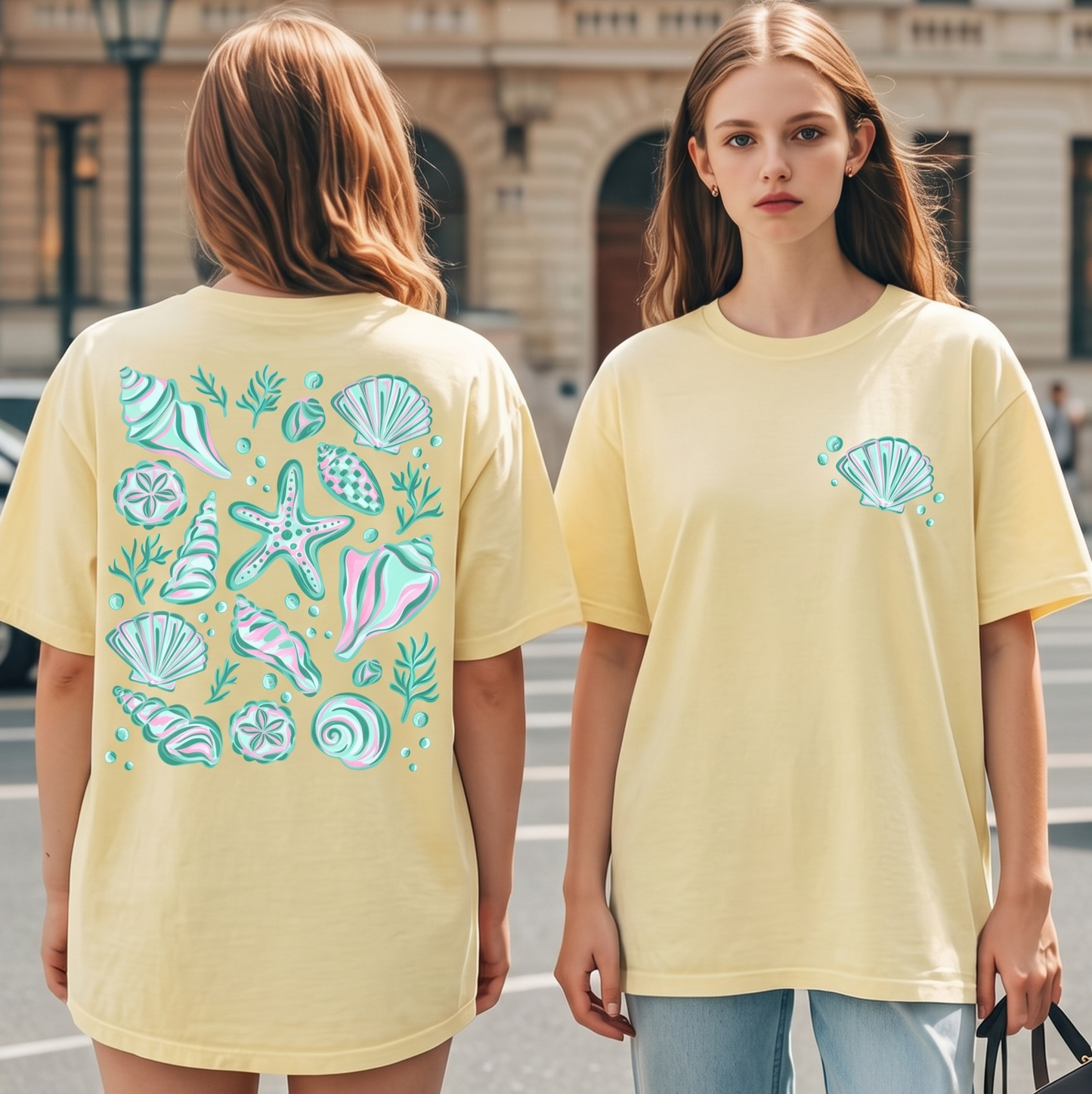 The Y2K Ocean Treasures Front & Back Print TShirt