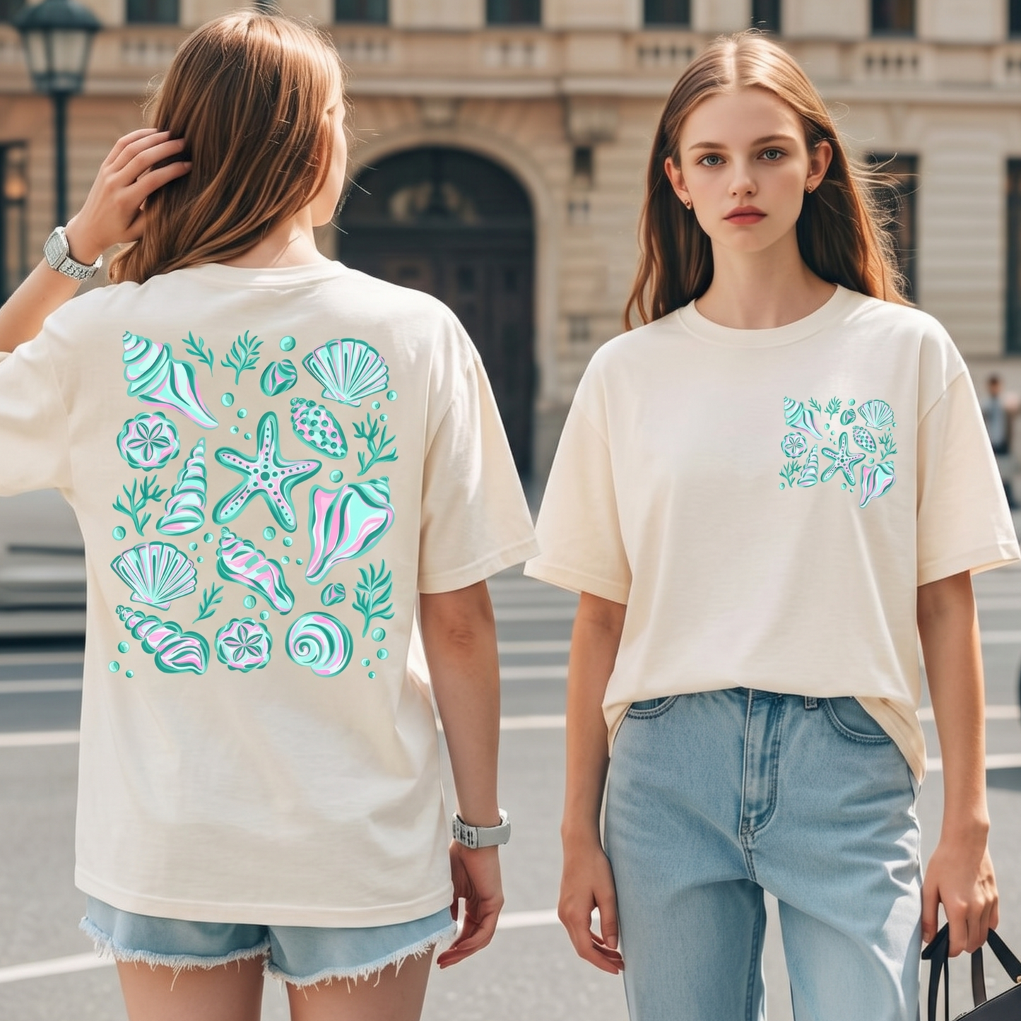 The Y2K Ocean Treasures Front & Back Print TShirt