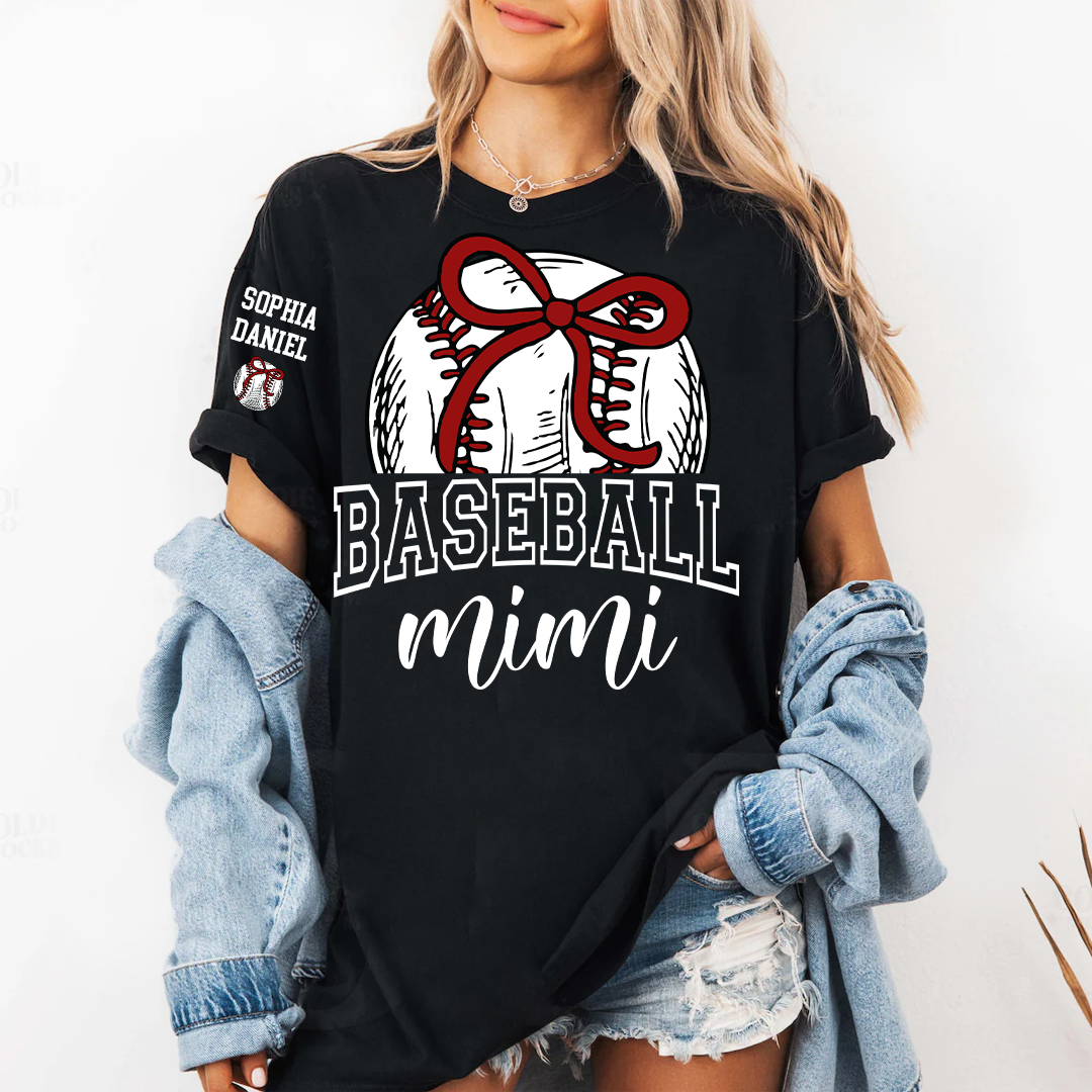 Baseball Mom Mimi Grandma and Grandkids T-shirt