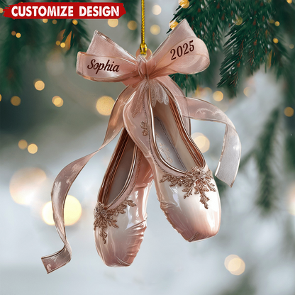 Personalized Ballet Shoes Ornament 2025, Custom Acrylic Decoration, Unique Christmas Gift For Ballet Dancers And Girls Ornament