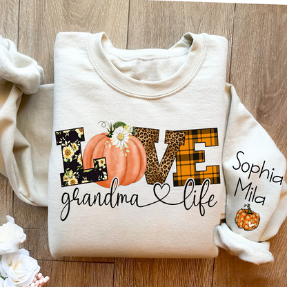 Love Grandma Life Pumpkin Heart