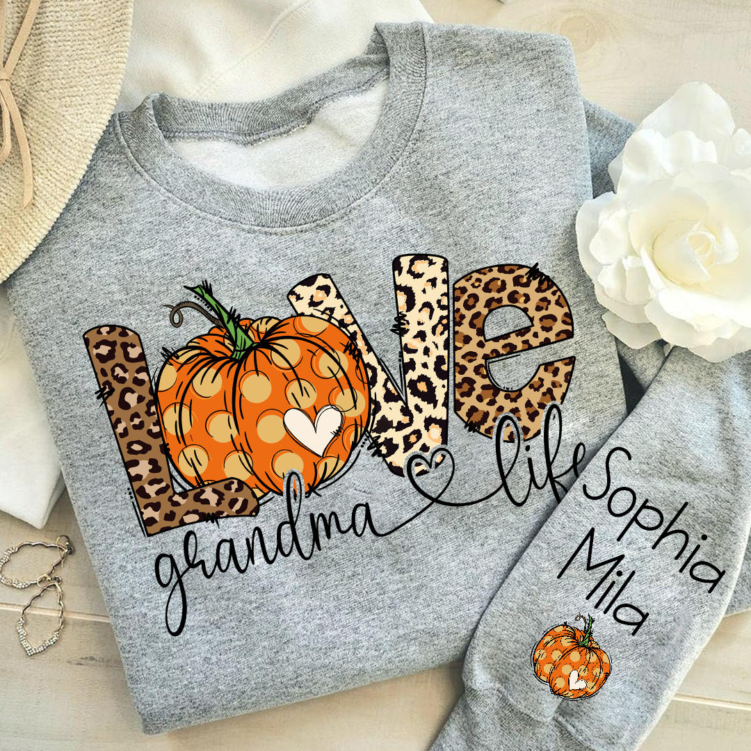 Love Grandma Life Pumpkin Heart
