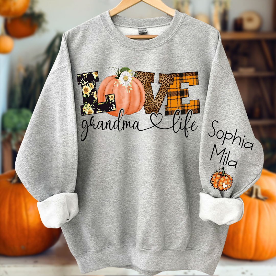 Love Grandma Life Pumpkin Heart