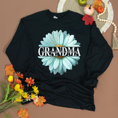Grandma Flower Daisy Color And Grandkids Mother's Day Longsleeve