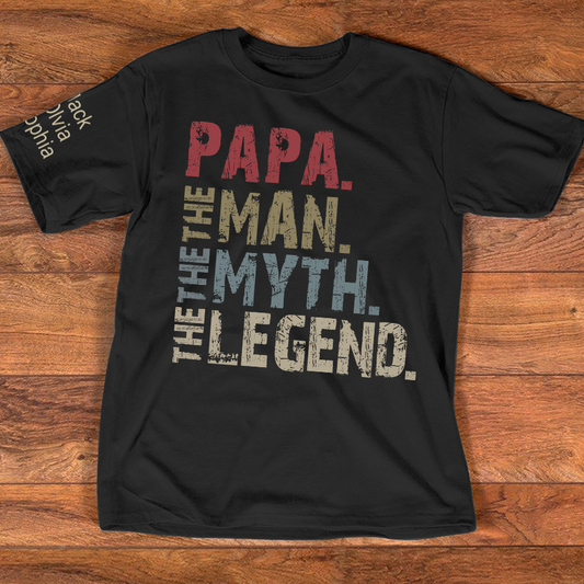 Papa The Man The Myth The Legend And Grandkids T-Shirt
