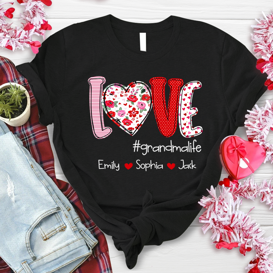 Love Grandmalife And Kids Valentines T-Shirt