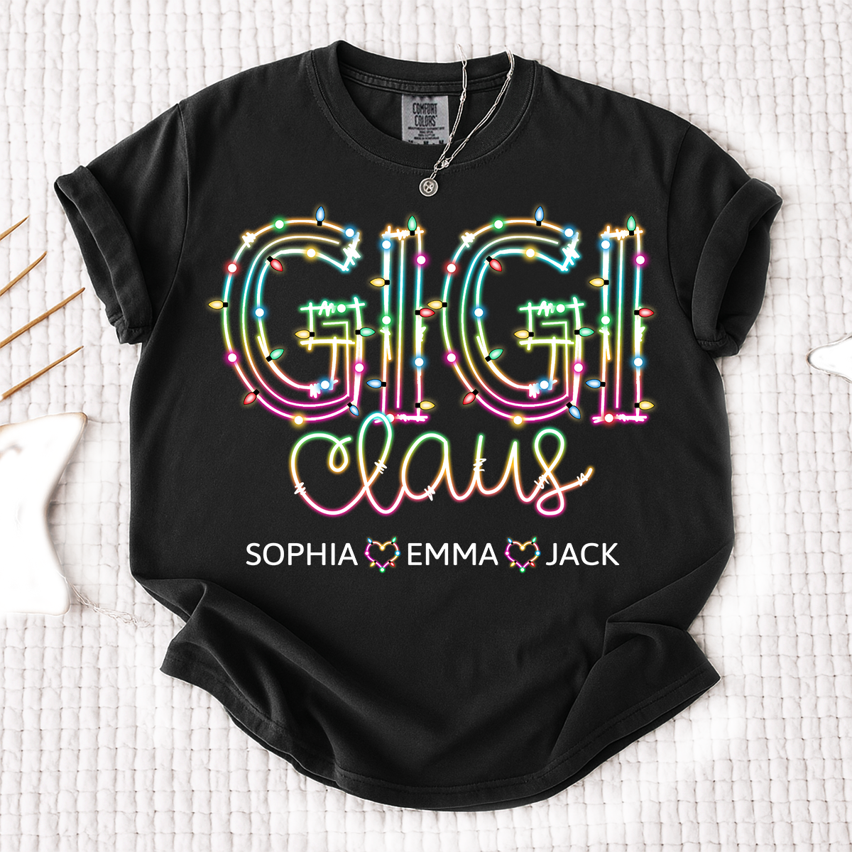 Comfort Colors® Gigi claus light And Grandkids Merry Christmas T-Shirt