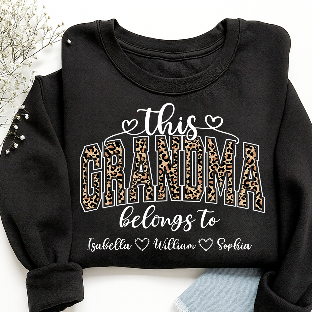 This Grandma Leopard Belongs To And Grandkids Sweatshirt
