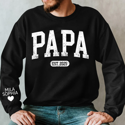 Personalized Papa Grandpa Daddy Papaw Hoodie for Men, Custom Name & Year EST. Sweatshirt, New Grandpa Gift 2026, Father’s Day Gift for Dad or Papa, Unisex Heavy Blend Pullover Hoodie