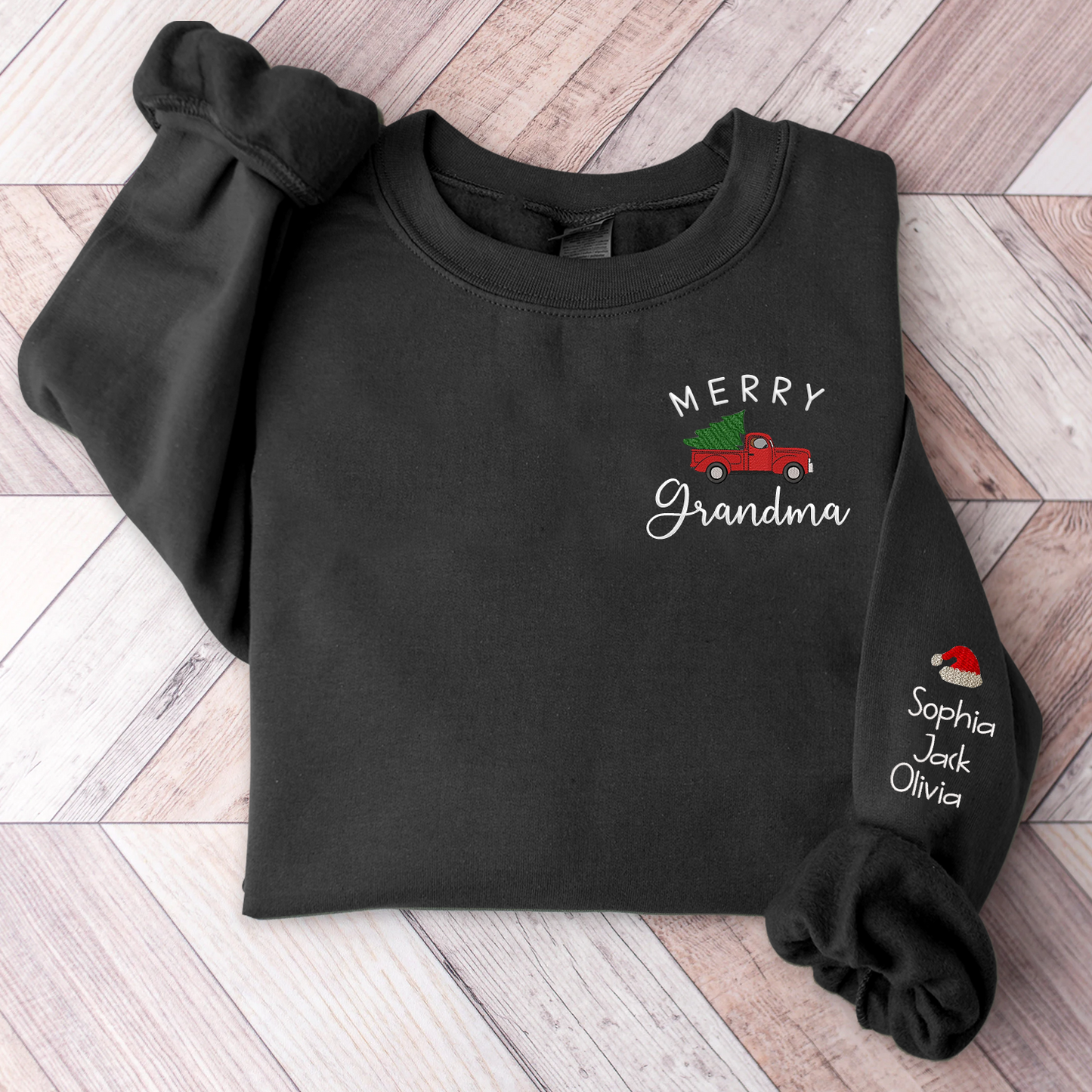 Personalized Merry Grandma Embroidered, Custom Grandma  And Kids, Grandma Gift CL01 Sweatshirt
