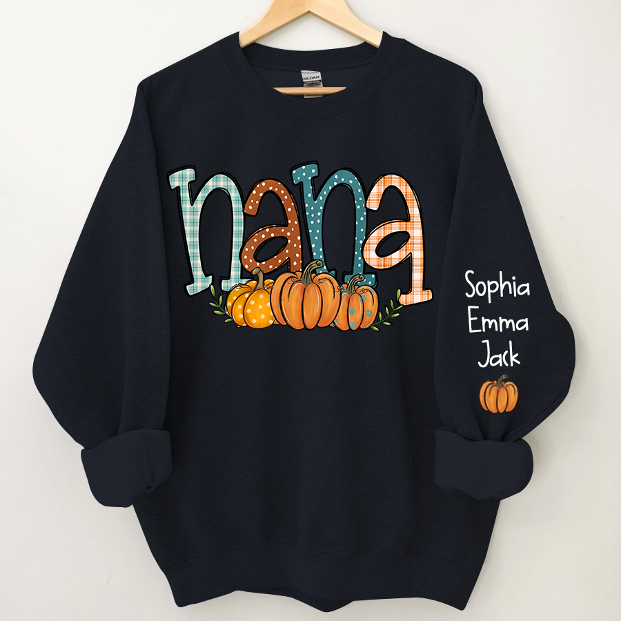 Nana Pumpkin And Grandkids Autumn Sweatshirt