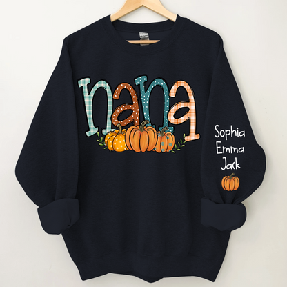 Nana Pumpkin And Grandkids Autumn Sweatshirt