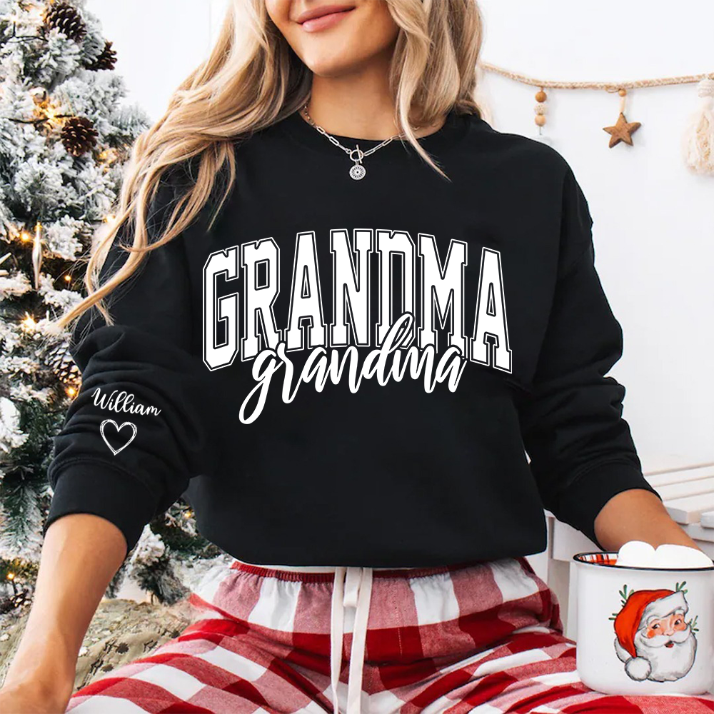 Grandma with Grandkids’ Names, Custom Gift for Grandma Sweatshirt