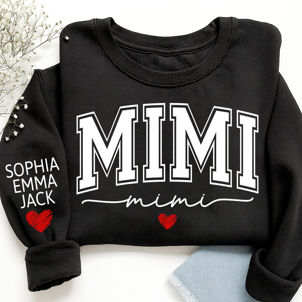 Personalized Mimi Sweatshirt with Grandkids’ Names, Gift for Grandma Birthday Christmas Sweatshirt