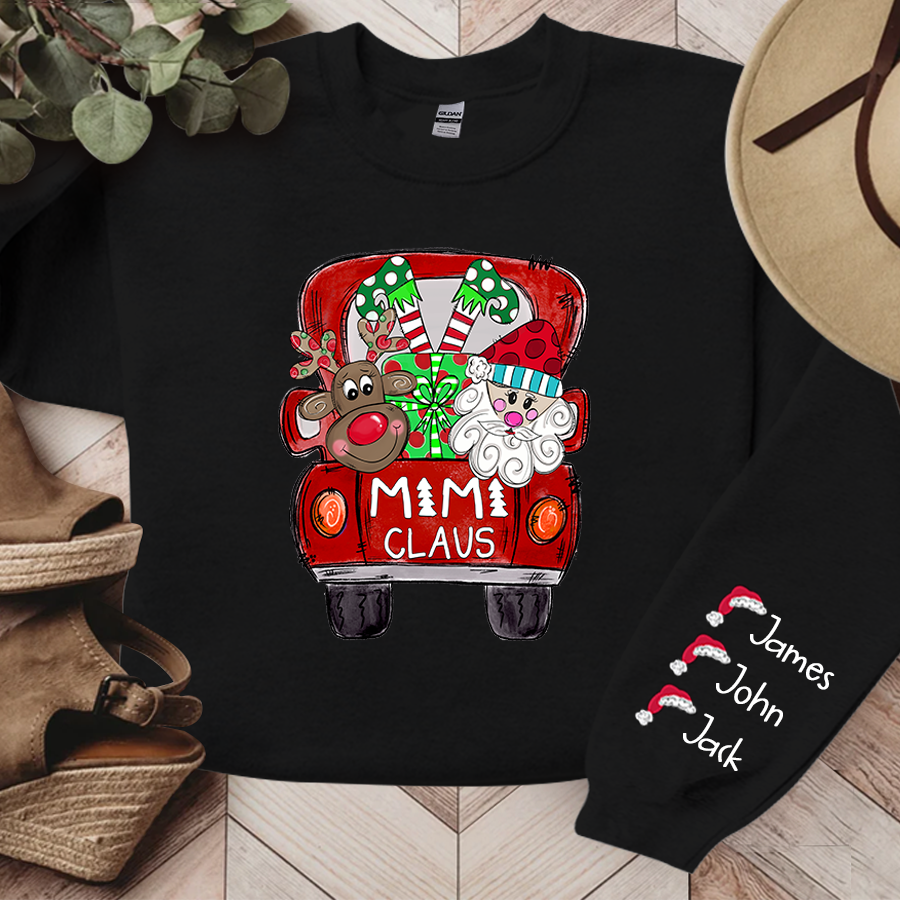 Mimi, Grandma Claus Truck Christmas and Grandkids Sweatshirt