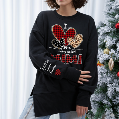 I Love Being Calling Mimi Oversized Sweatshirt, Personalized Grandma Shirt with Kids Names