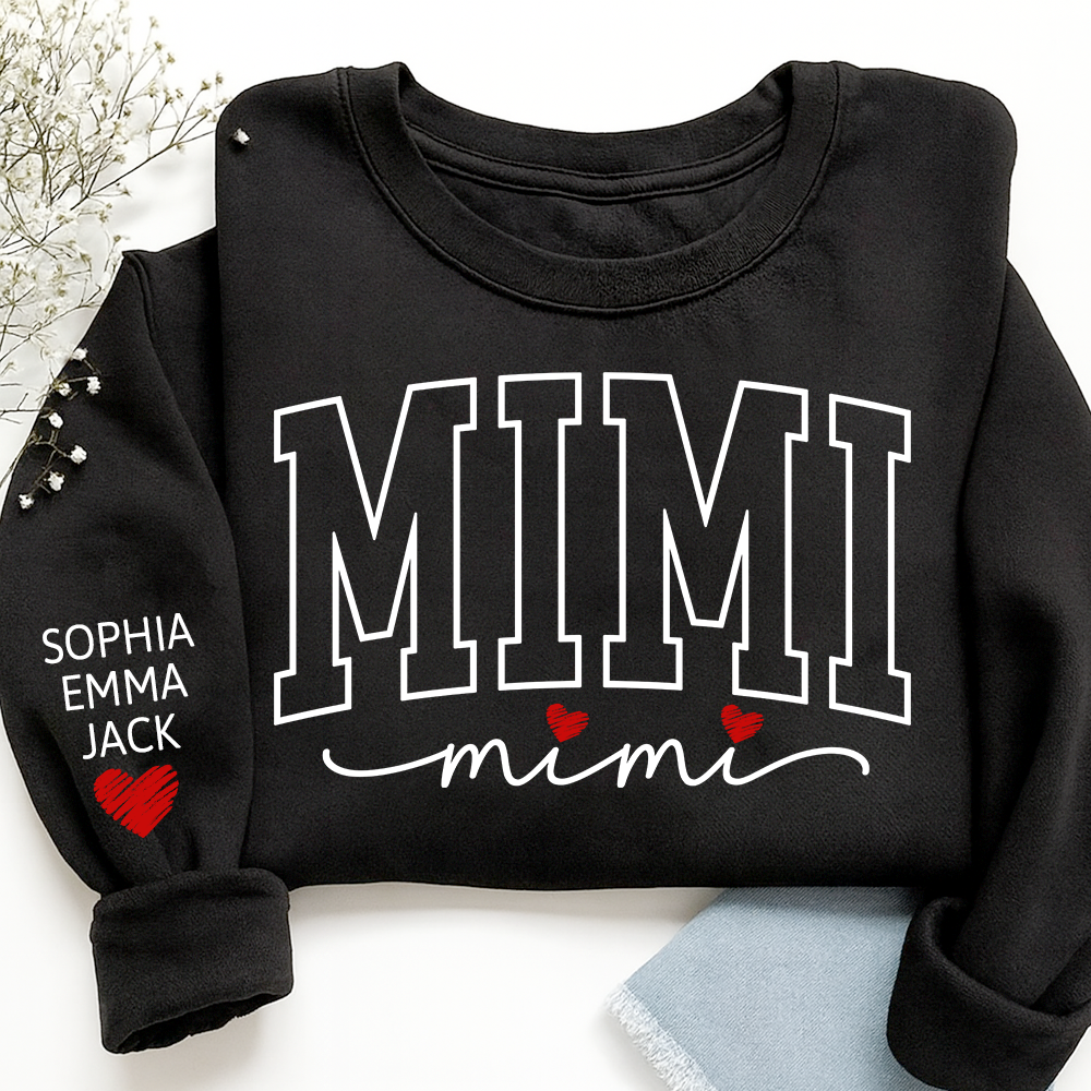 Personalized Mimi And Grandkids Heart Sweatshirt