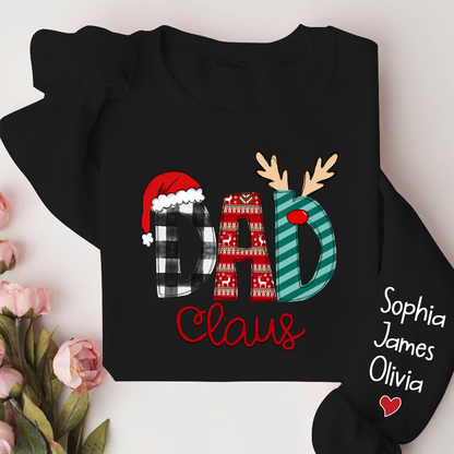 Dad Claus Merry Christmas Papa Claus Gift Custom Name Kids Sweatshirt
