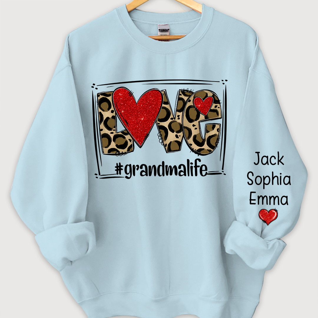 Glitter Love grandmalife leopard and kids Sweatshirt