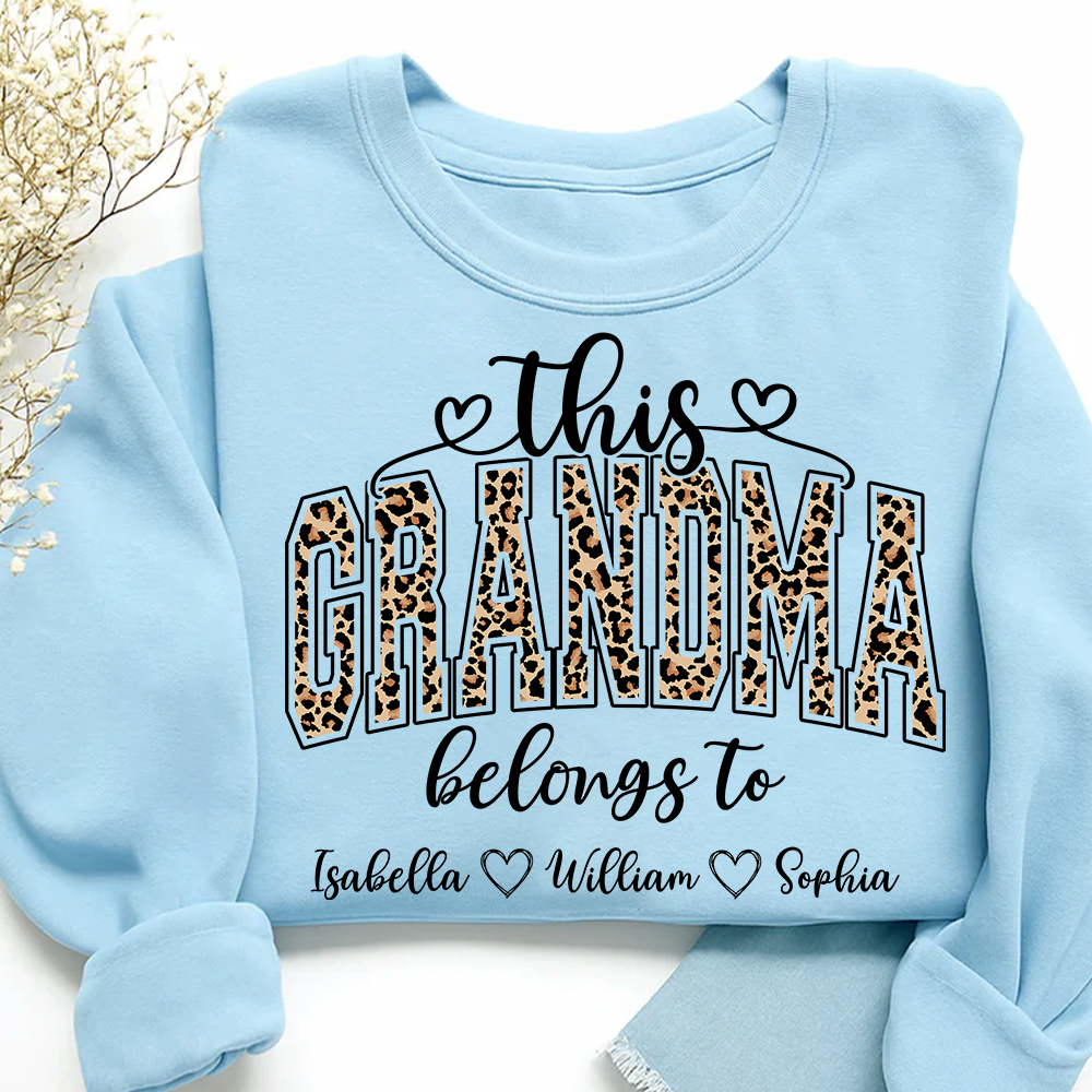 This Grandma Leopard Belongs To And Grandkids Sweatshirt