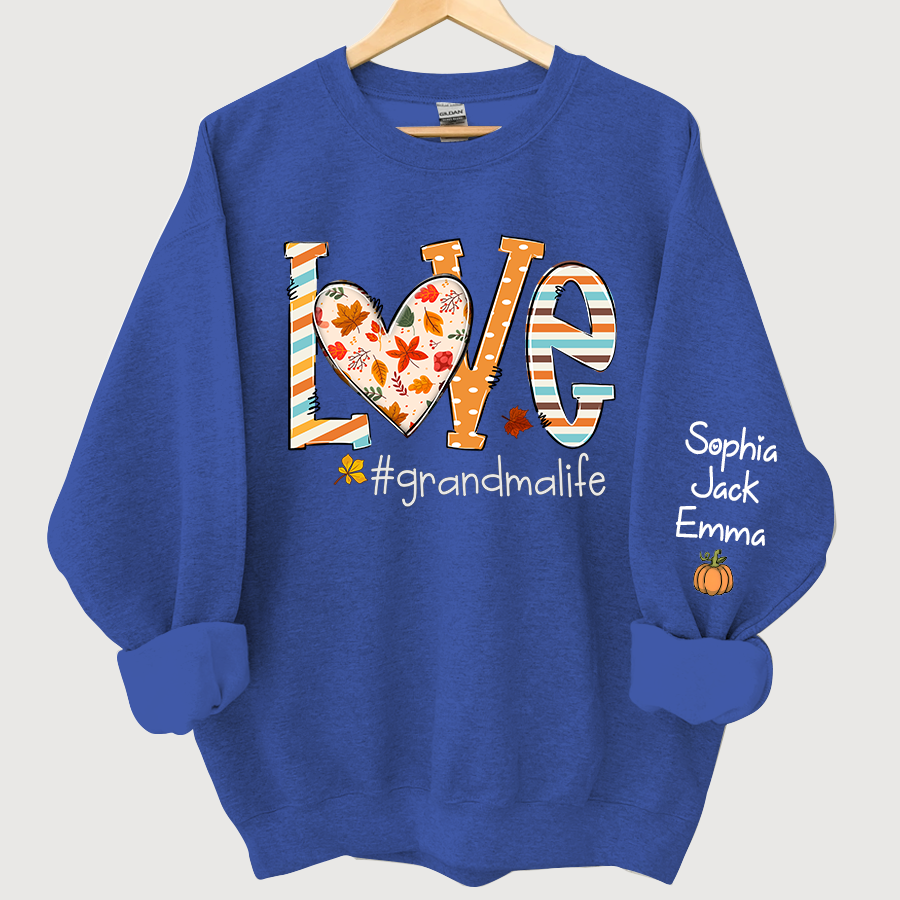 Autumn love grandmalife and grandkids Sweatshirt
