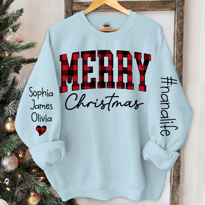 Merry Christmas Nanalfie Caro Sweatshirt with Grandkids Sweatshirt