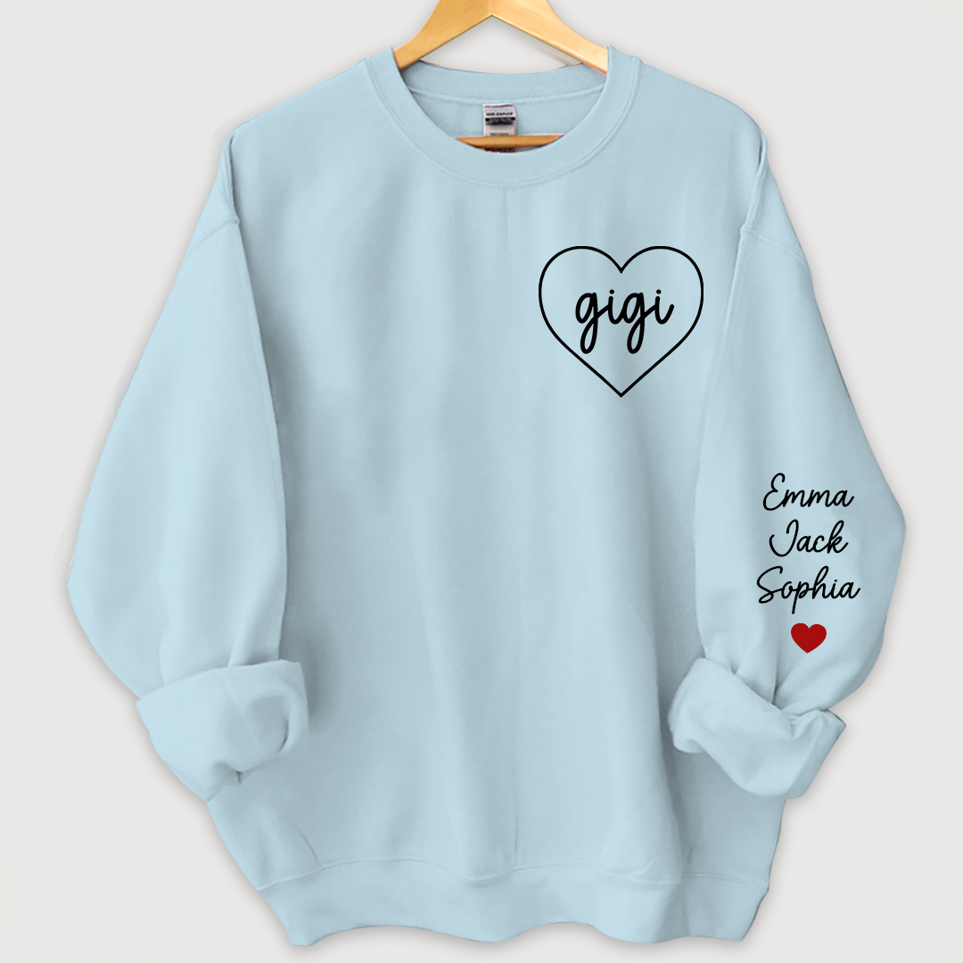 Personalized Grandma, Gigi ,Nana Custom Sweater And Grandkids Sweatshirt