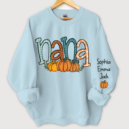 Nana Pumpkin And Grandkids Autumn Sweatshirt