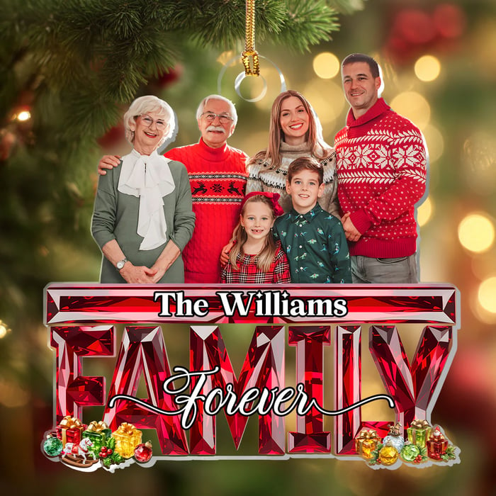 Personalized Family Forever Ornament 2025 – Custom Photo Christmas Ornament, Unique Holiday Gift for Families & Loved Ones