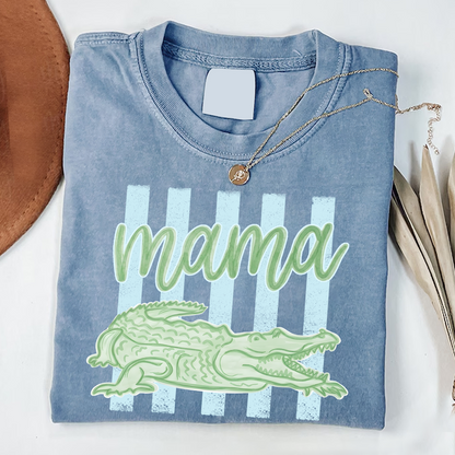 Comfort Colors® Personalized Mama Crocodile Shirt, Custom Mom Mom Life Shirt, Cute Alligator Mama Tee, Mother’s Day Birthday Gift for Mom, Family Name Shirt