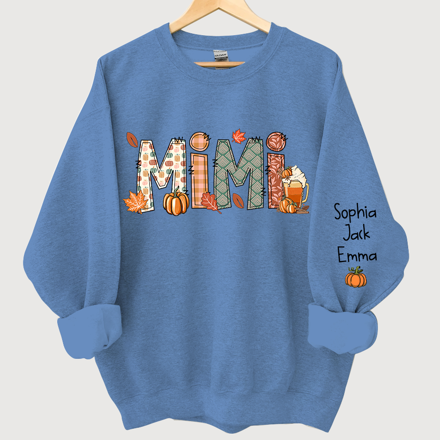 Mimi, Grandma, Nana Fall Doodle And Grandkids Autumn Sweatshirt