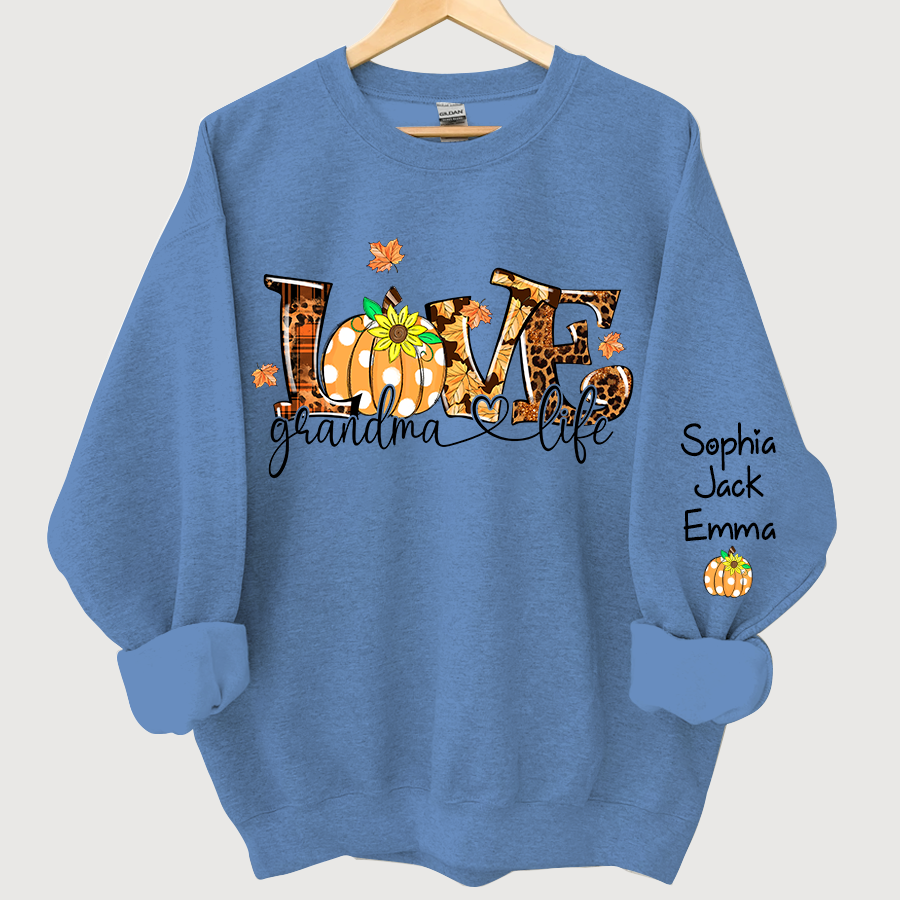 Personalized Love Grandmalife Pumpkin autumn Sweatshirt