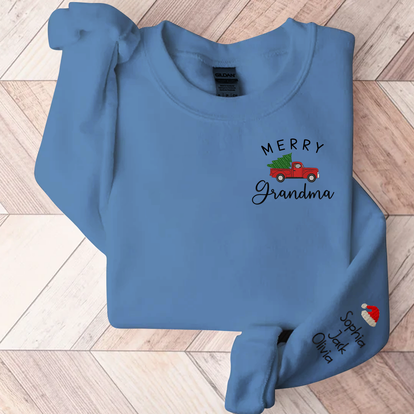 Personalized Merry Grandma Embroidered, Custom Grandma  And Kids, Grandma Gift CL01 Sweatshirt