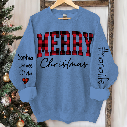 Merry Christmas Nanalfie Caro Sweatshirt with Grandkids Sweatshirt