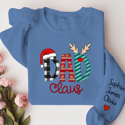 Dad Claus Merry Christmas Papa Claus Gift Custom Name Kids Sweatshirt