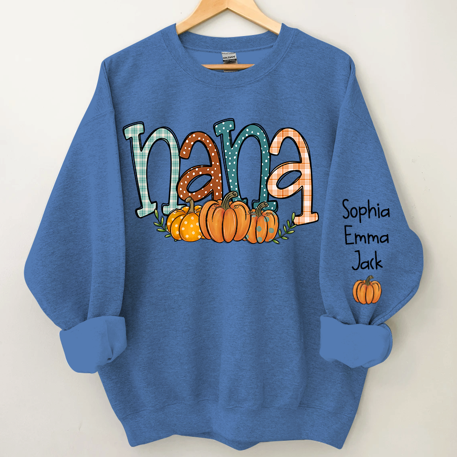Nana Pumpkin And Grandkids Autumn Sweatshirt