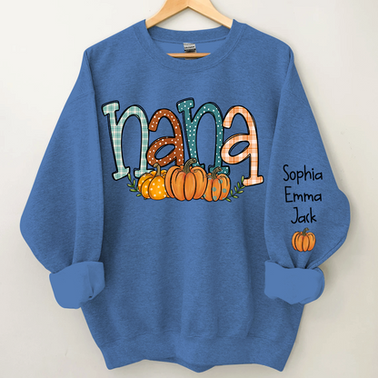 Nana Pumpkin And Grandkids Autumn Sweatshirt