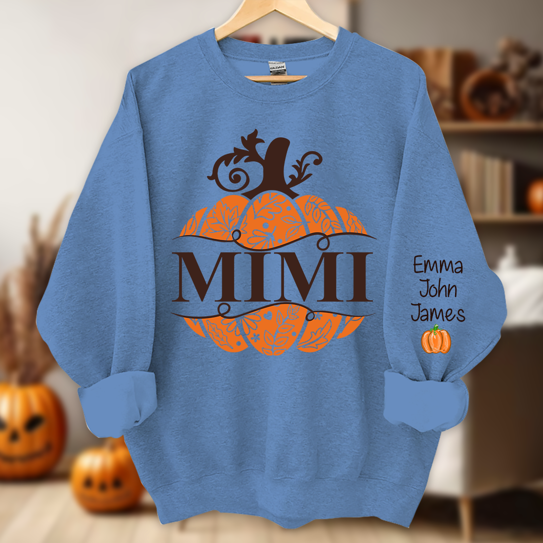 Mimi Pumpkin Wild Flowers And Grandkids Sweatshirt