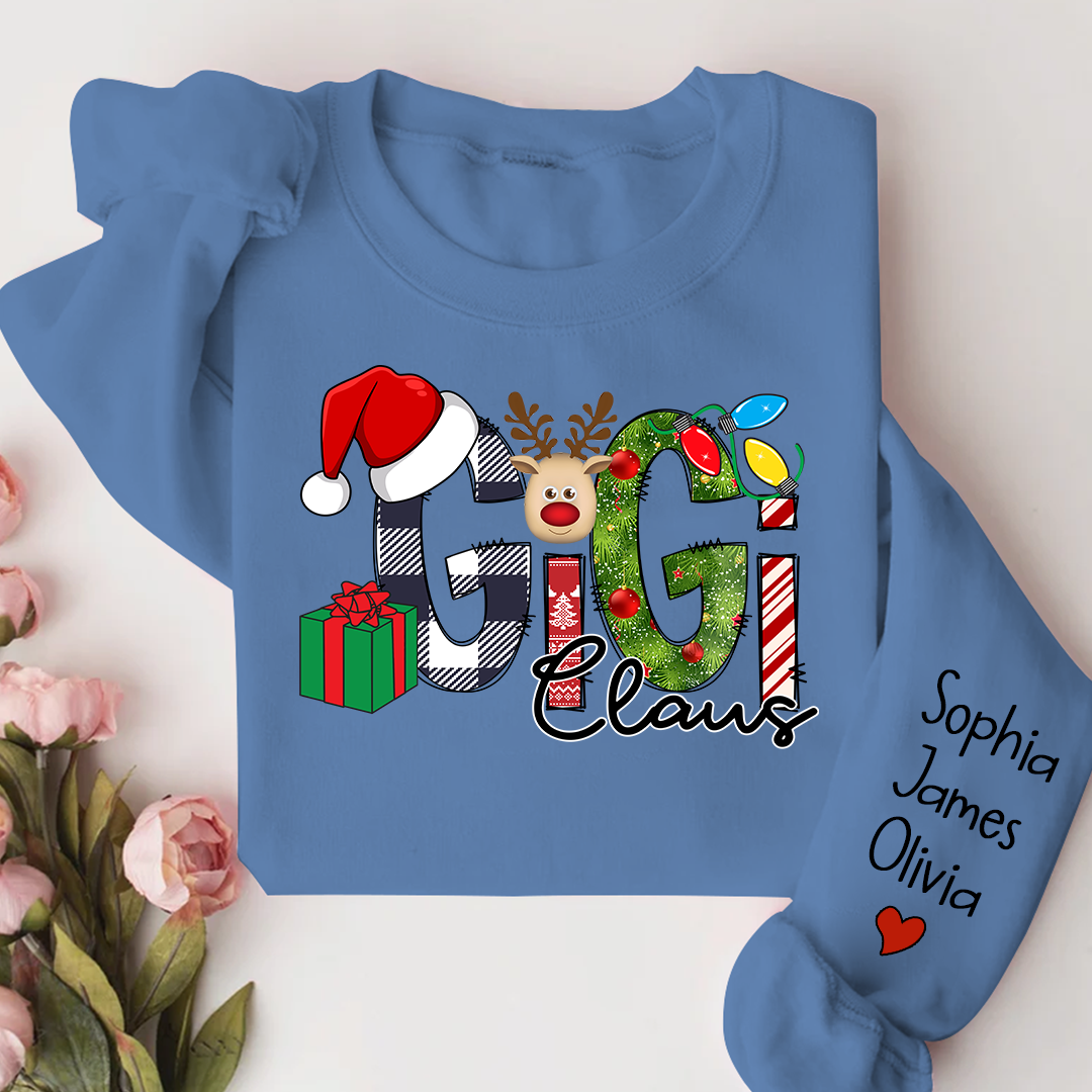Gigi Claus Sweatshirt, Merry Christmas Nana, Grandma  Sweatshirt, Custom Grandma Claus Christmas