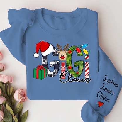 Gigi Claus Sweatshirt, Merry Christmas Nana, Grandma  Sweatshirt, Custom Grandma Claus Christmas