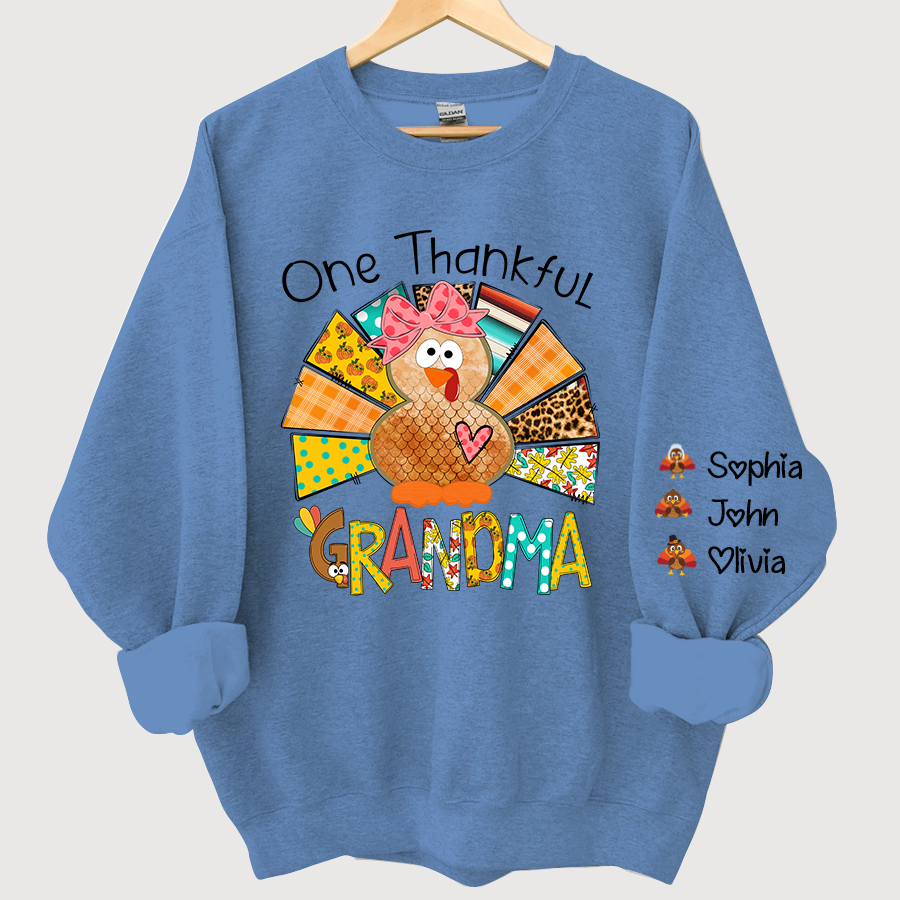 One Thankful Grandma Thanksgiving Turkey Sweatshirt