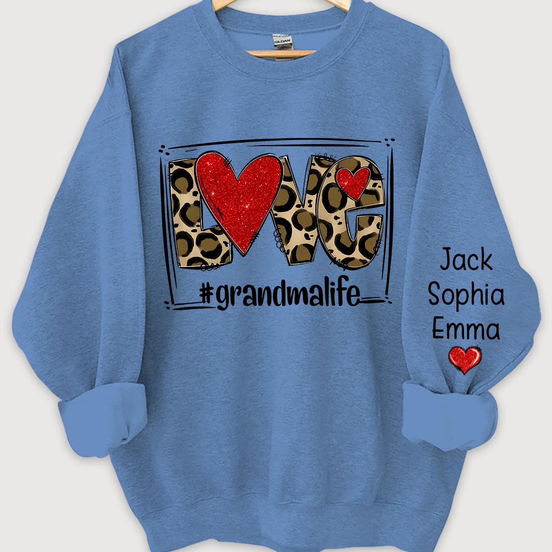 Glitter Love grandmalife leopard and kids Sweatshirt