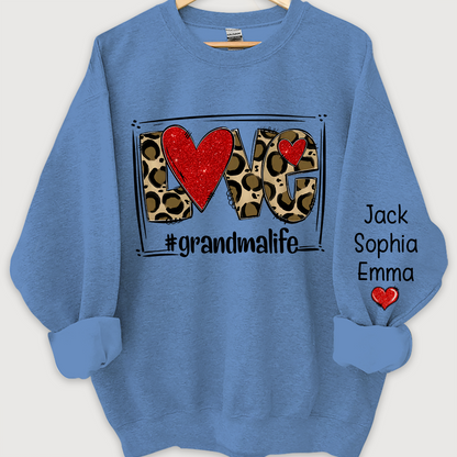 Glitter Love grandmalife leopard and kids Sweatshirt