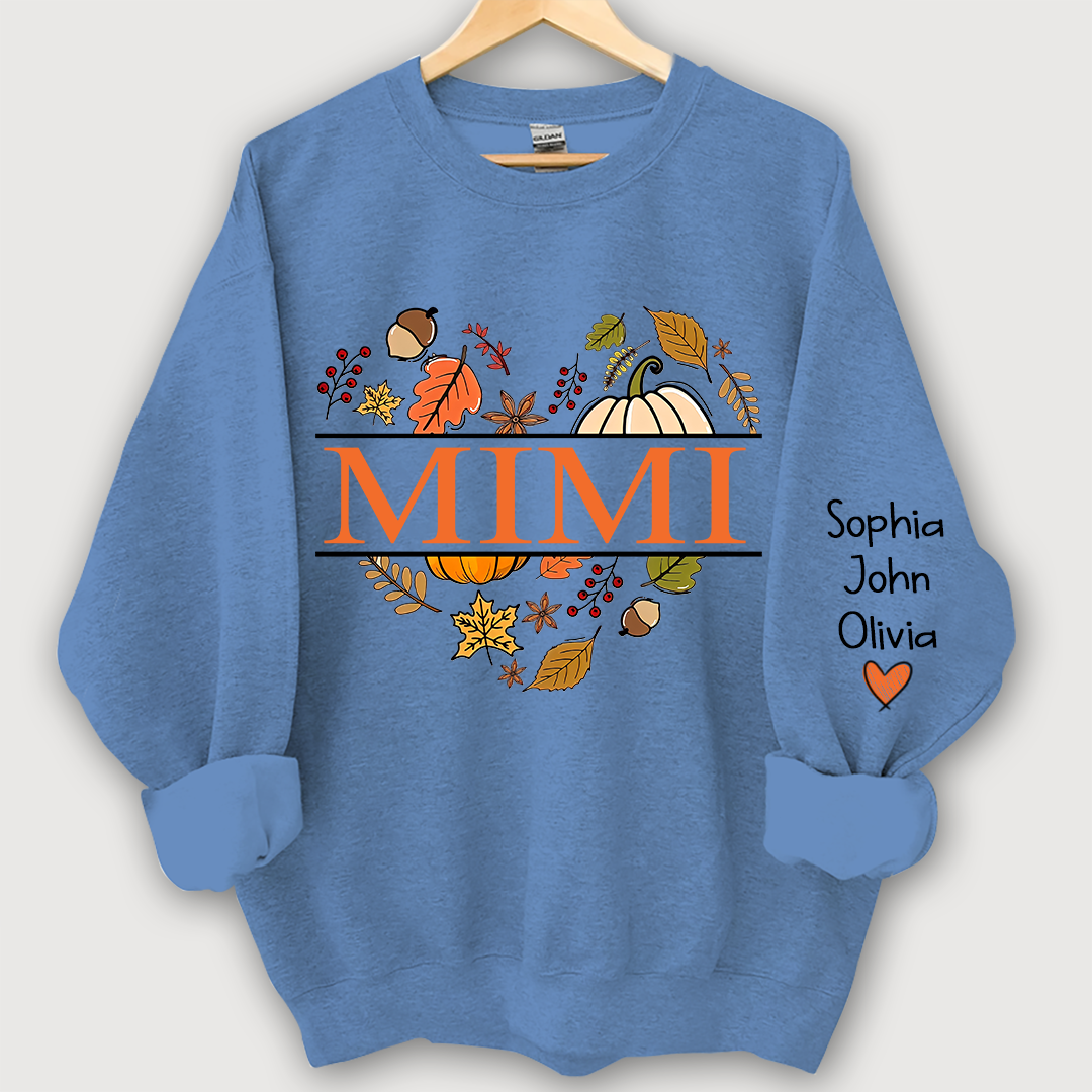 Mimi pumpkin fall autumn And Grandkids Sweatshirt